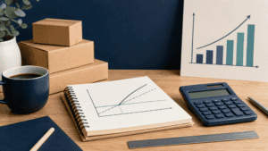 Small-business break-even calculation with costs and sales targets
