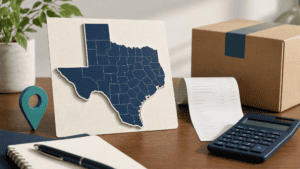 Texas sales tax receipt with state and local rate calculation