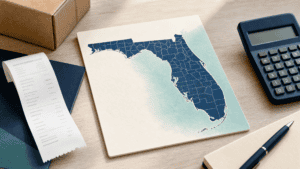 Florida sales tax receipt with state rate and county surtax calculation