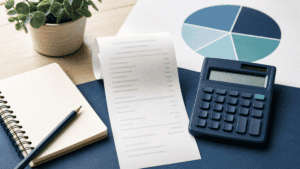Receipt and calculator used to find a sales tax percentage