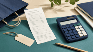 Discounted receipt and calculator for sales tax calculation