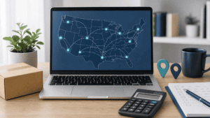 Online orders and state map for economic nexus review